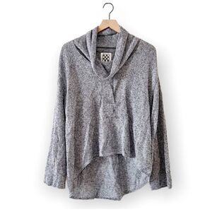 Barbara Wells Studio Handloomed Linen Cowl Neck High-Low Sweater Top M